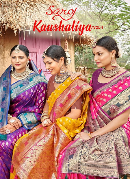 Kaushaliya Vol 1 By Saroj Designer Soft Silk Sarees Wholesale Market Surat
